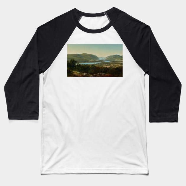 View from Garrison, West Point, New York by David Johnson Baseball T-Shirt by Classic Art Stall